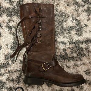 Frye fringe boots